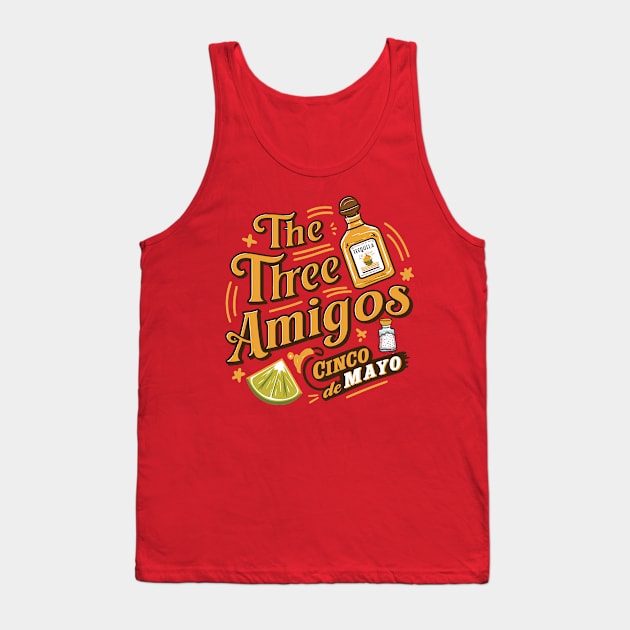 The 3 Three Amigos Tequila Lime Salt Shaker Cinco De Mayo Design Tank Top by TF Brands